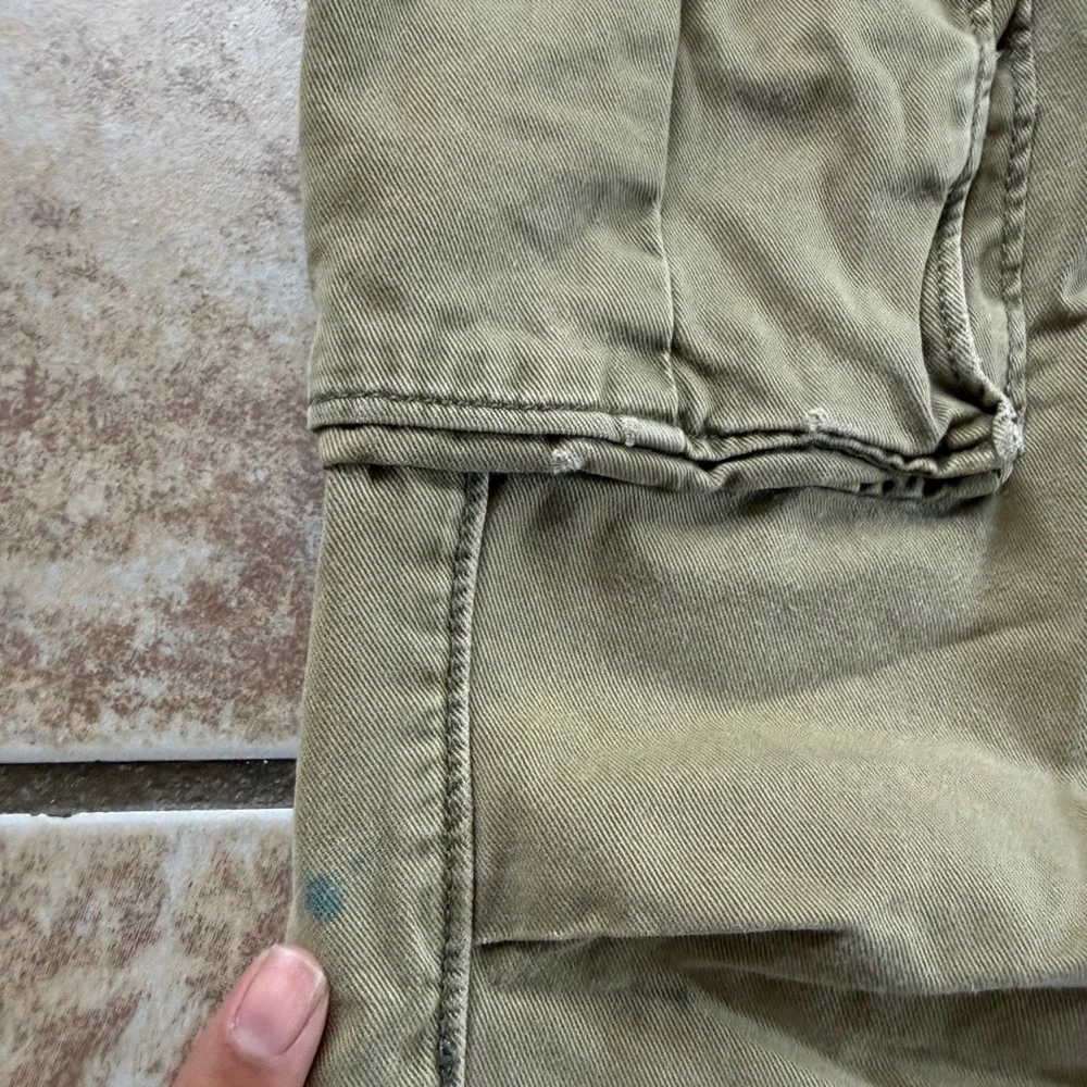Levis Mens Cargo Pants 36x34 Khaki Olive Drab Cotton‎ Straight Leg